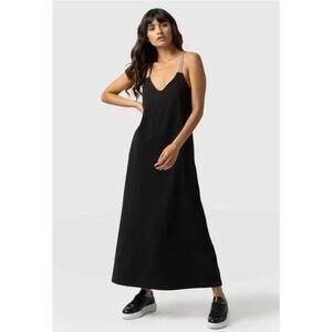 Saint + Sophia Rainbow Sunset Maxi Dress Womens 14 Navy Organic Cotton NEW